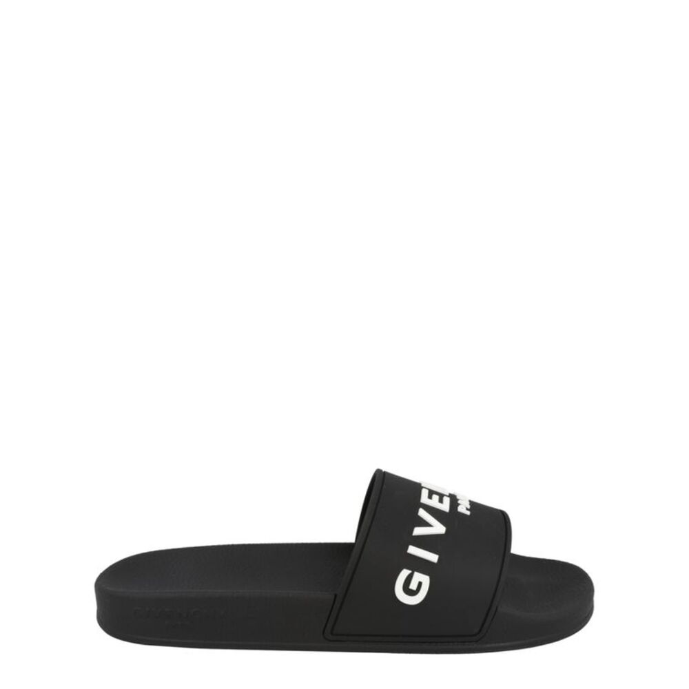 Givenchy Logo Signature Slides Black Mens